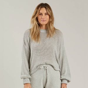 Rylee + Cru Women’s Balloon Sleeve Boxy Crop Sweater